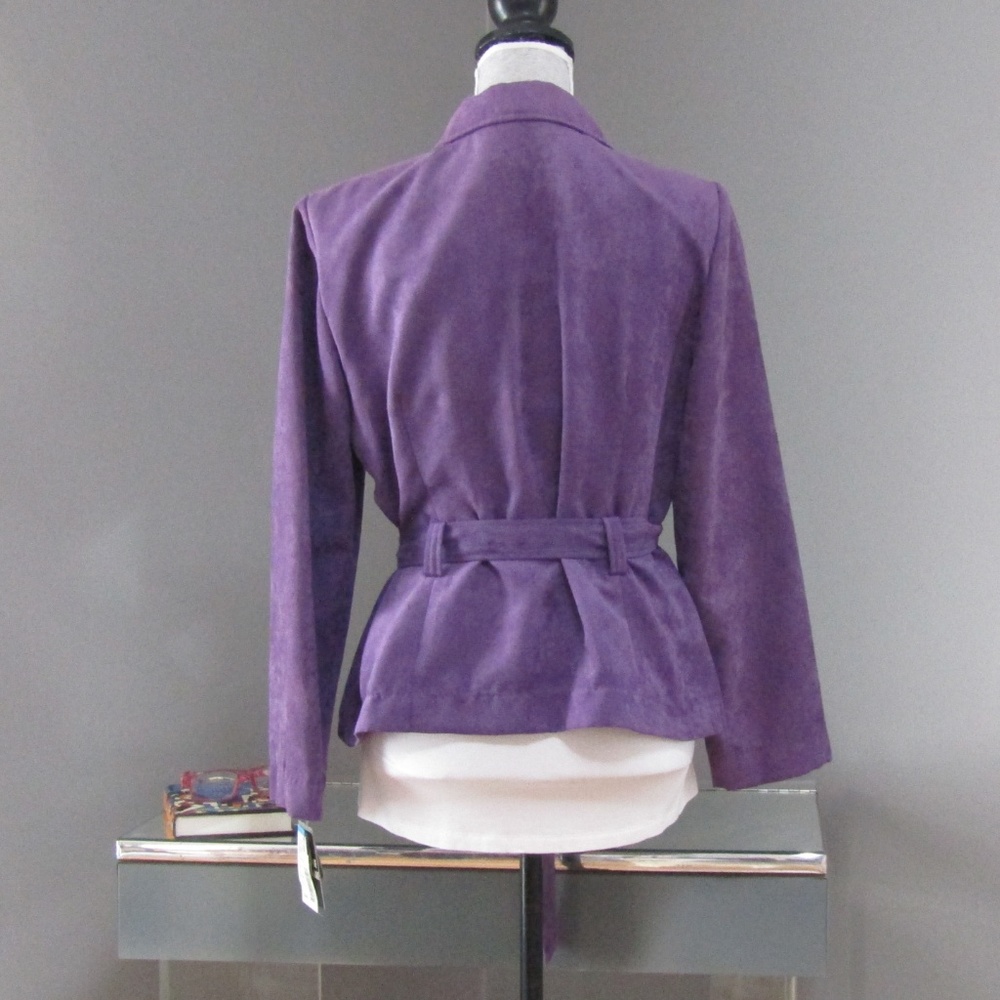 NEW Studio I Petite Purple Faux Suede Jacket 12P - Picture 3 of 6